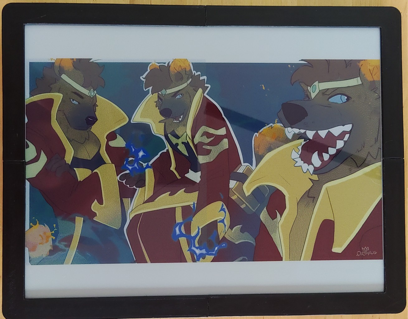 a photo of the digital display split in the middle, with the left half having the original contrast, and the right one with a contrast boost